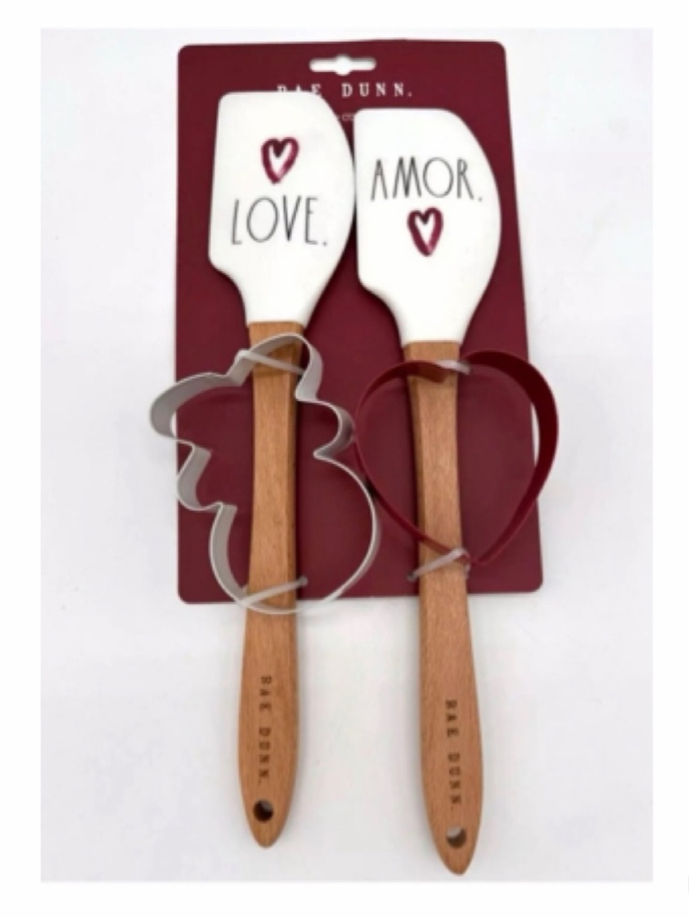 NEW Rae Dunn Valentines Love & Amor Baking set with Spatulas & Cookie Cutters